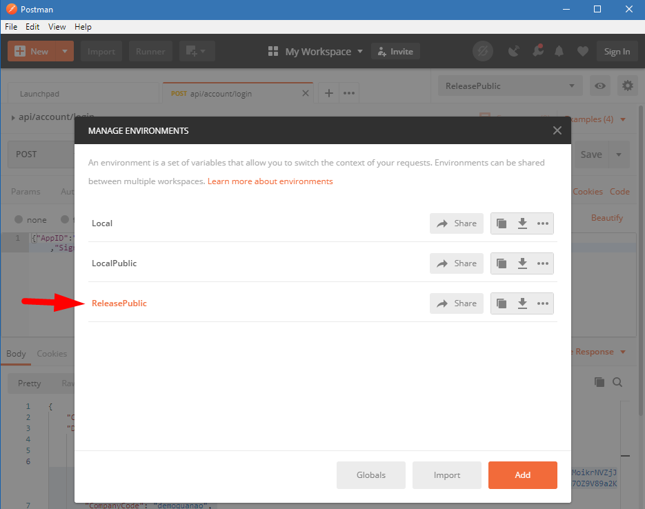 API SDK MShopKeeper Postman Import 12