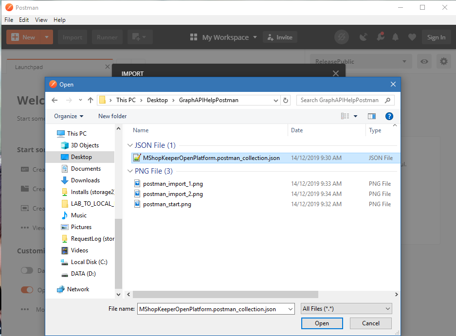 API SDK MShopKeeper Postman Import 3